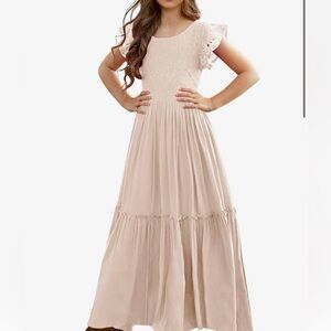 Cream Lace Girls XL Dress